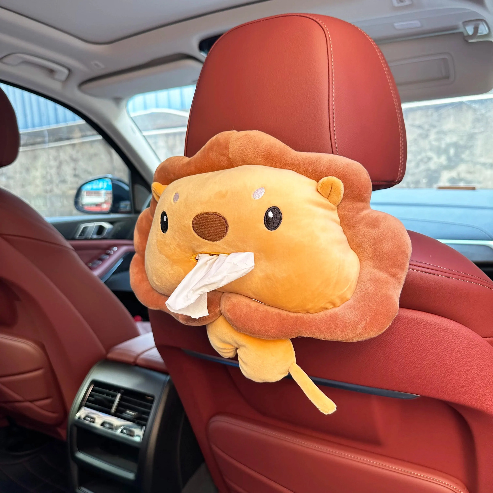 Cute red Crab Car Tissue HolderCartoon Plush Auto Paper Towel Box Holder Universal Car seat Decor NonSlip Safe Auto 251029