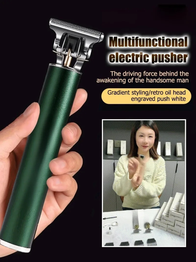 Professional Cutting Barber Rechargeable Hair Trimmer Metal Haircut Machine Clipper for Men 251029 C260312