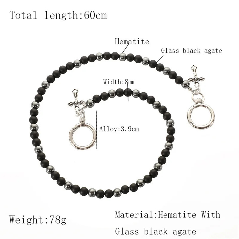 8MM Y2k Fashion Bead Pants Chain Bag Girls Cross Jeans Chains Punk Style Accessories 251021