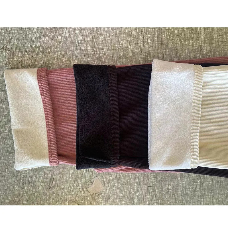 Winter Women Fleece Wide Leg Long Pants Thicken Warm Stright Elastic Waist Trousers Casual Loose Female Botton 251029