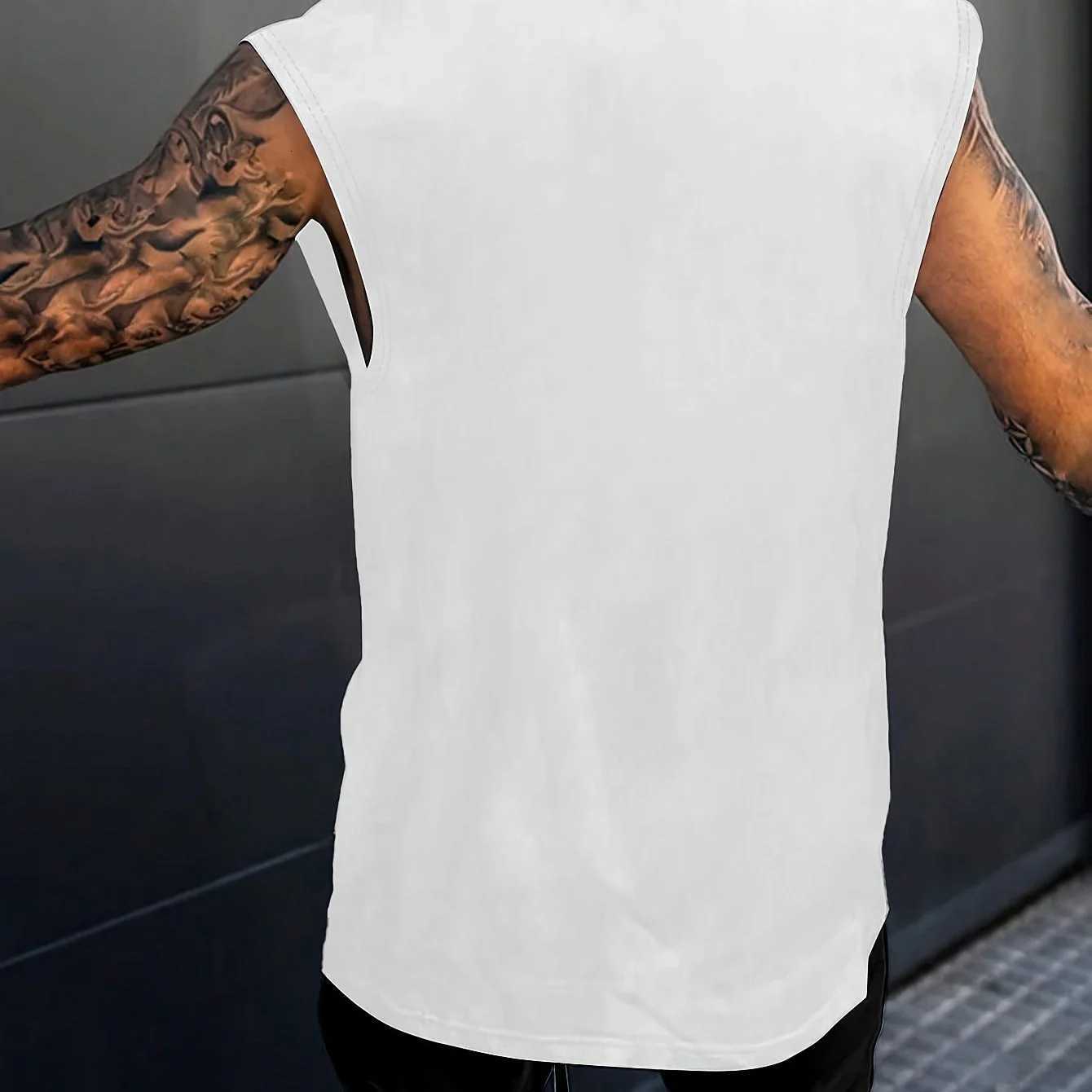 Mens Summer Leisure Sports Fitness Loose Tribal Graphic Printed Comfortable Breathable Round Neck Sleeveless Tank Top W251029