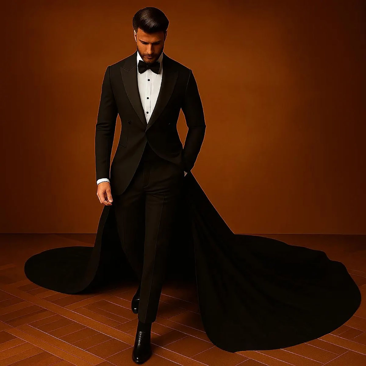 Men Suits Customized Long Jacket Groom Wear Wedding Party Tuxedos 2 Pieces Pants Cosplay Costumes Homme