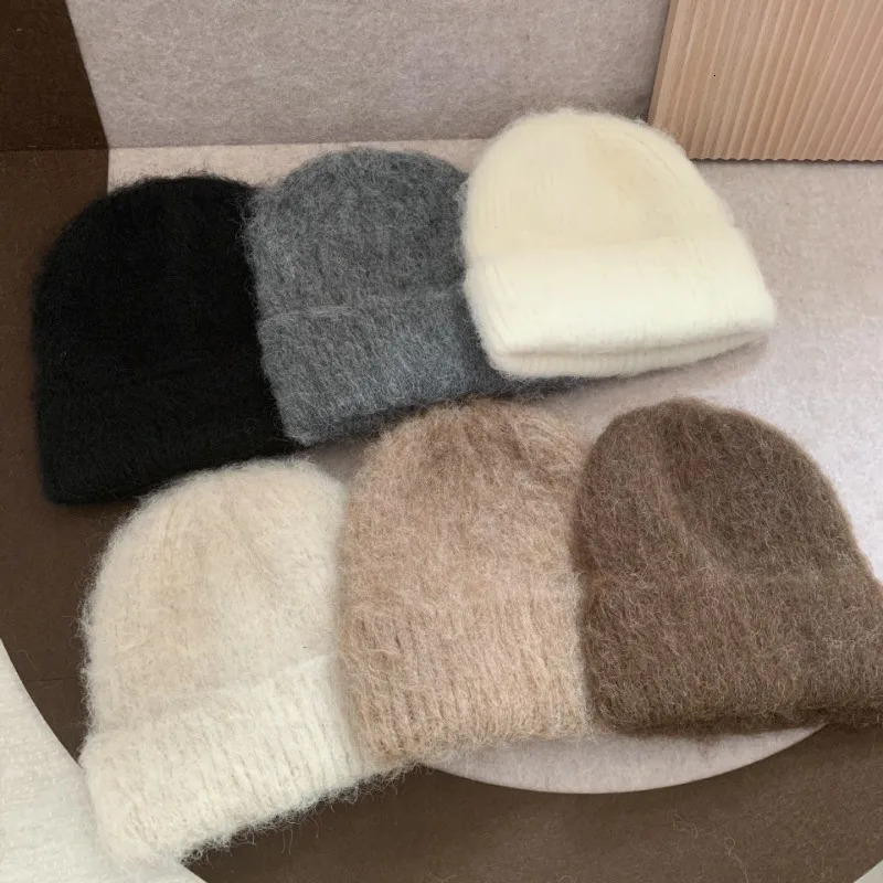 Korean Style Wool Blend Brushed Knitted Cold Hat Women Men Causal Solid Woolen Beanie Fashion Warm Soft Skullies Cap Female Male 251013