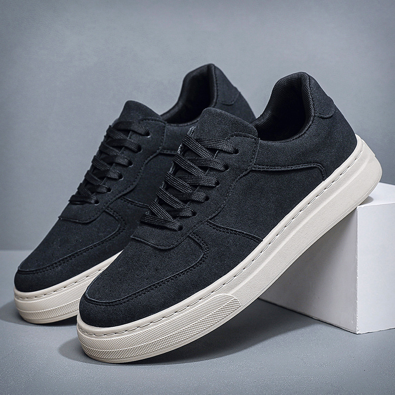 Free Shipping with box Solid color Casual Shoes Suede Skateboard Shoes for Men