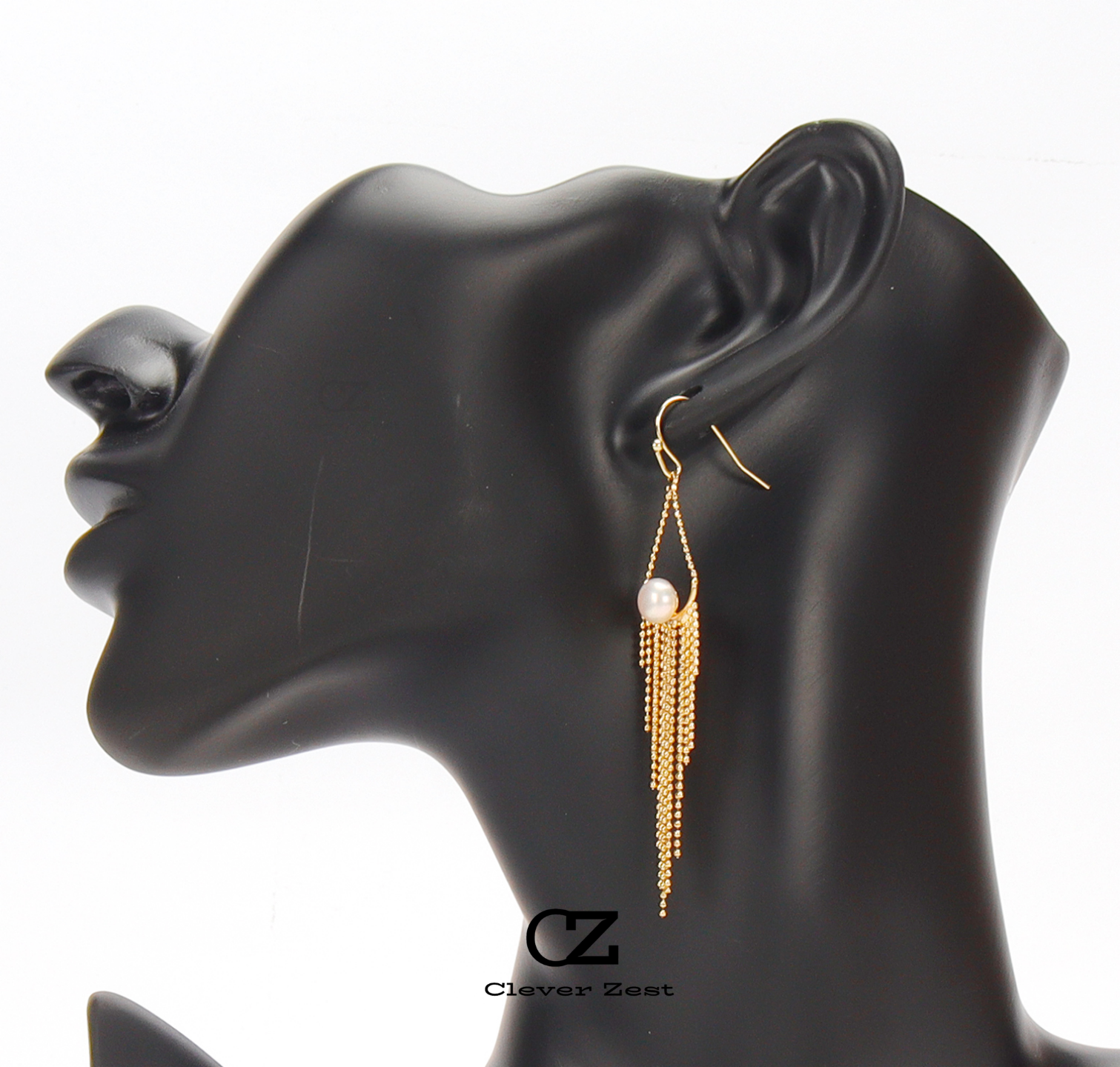 Natural White Pearl Fringe Ear Hooks 14K Gold-Filled Fashion Versatile and Trendy Anniversary Gift Bestie Gift