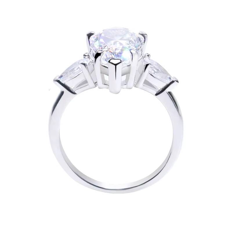 Vintage Fine Jewelry Women Engagement Ring Moissanite Diamond Wedding Ring 18K 14K Gold Three Stone Pear Cut Moissanite Ring