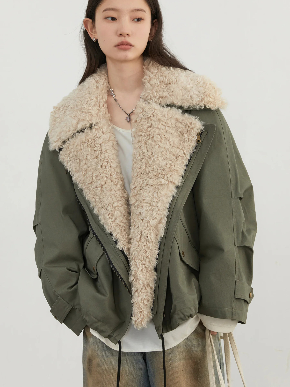 CHIC VEN Women Coats Streetwear Loose Casual Retro Motorcycle Cotton Jacket Thick Warm Female Overcoat Autumn Winter 251028