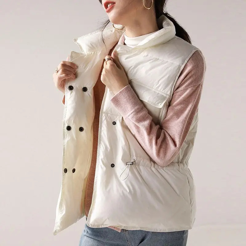 Hit Very Warm Vest Jackets Female Winter 2025 Coats Feather Sleeveless Vests Down Jacket for Women Coat Ultra Light Black 251029