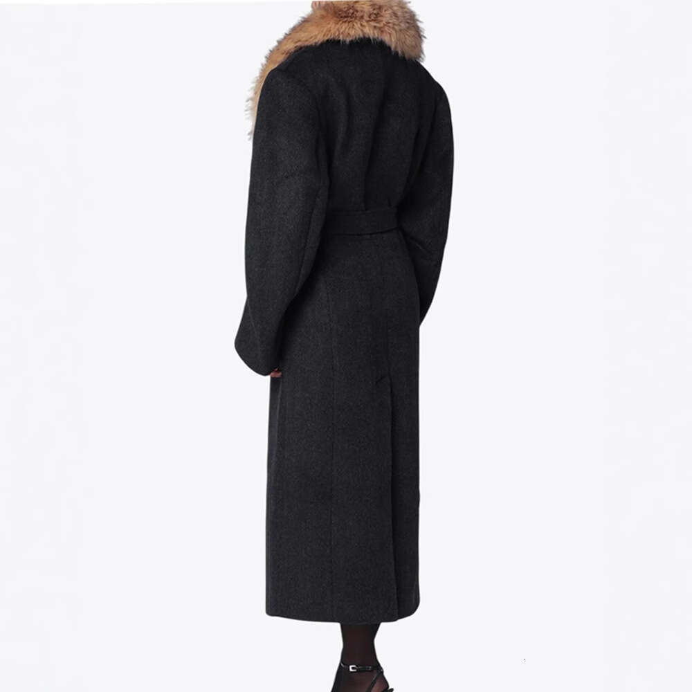 2025 Women's Winter Long Coat Wool Splicing Fur Slim Fit Women's Suit Jacket y2k Clothing New Fashion High Quality Outerwear bra