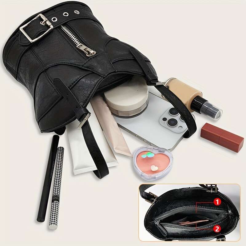 Trendy Dark Punk Zipper Handbags Fashion Designer Catwalk Small Bags, Creative Shape Coin Wallets, High Quality Factory Supplies