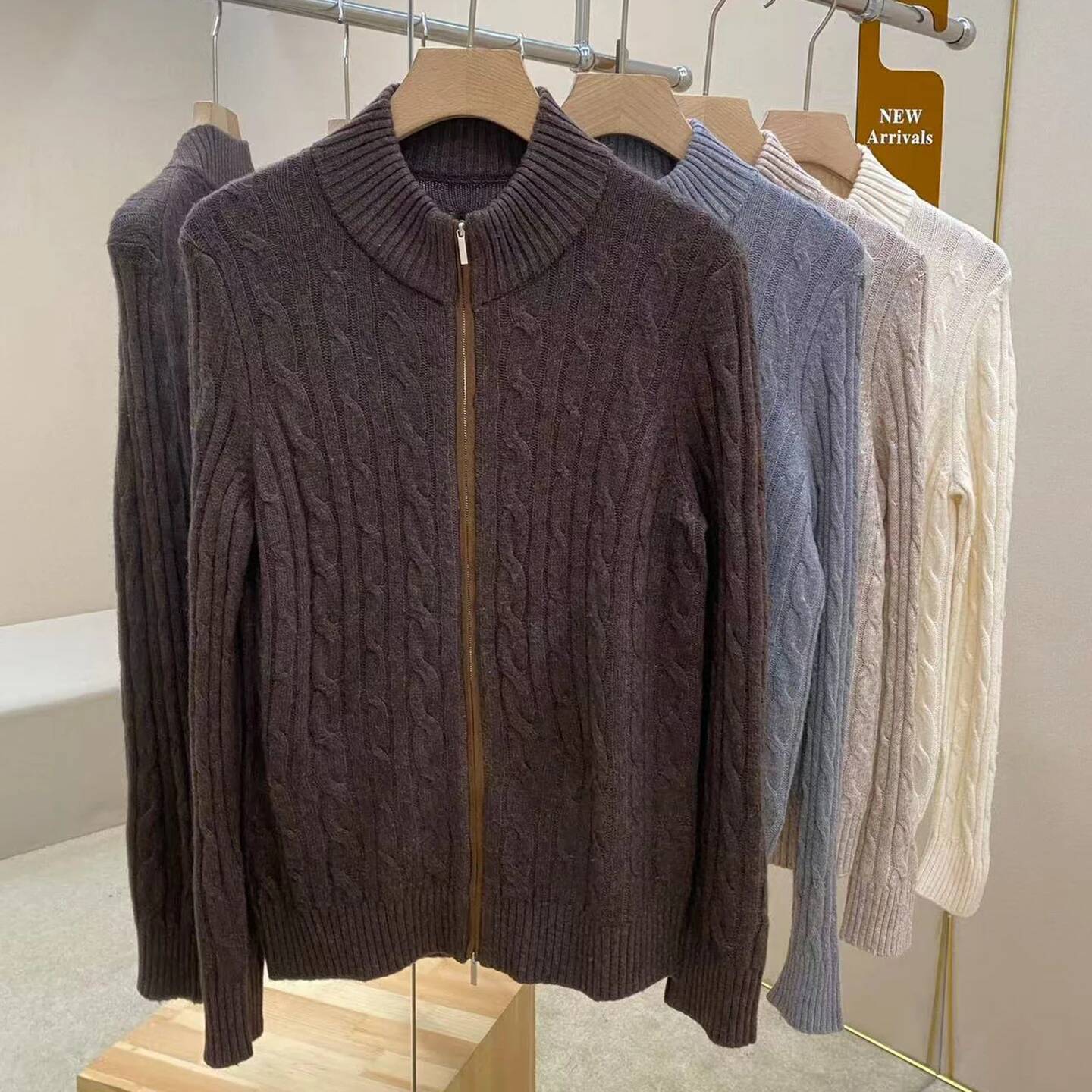 Twist Textured Wool Cashmere Men's Cardigan Jacket