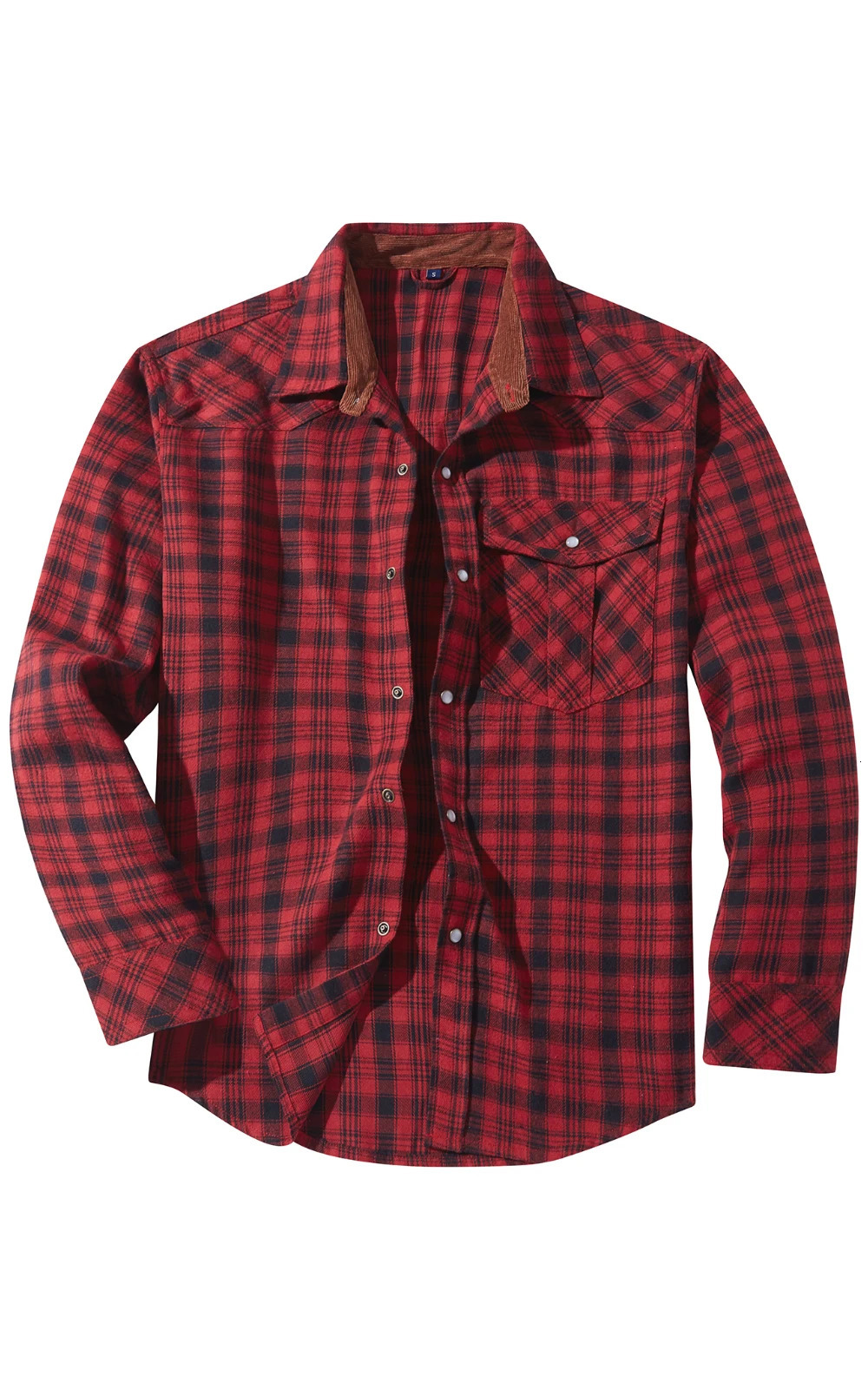 Mens Fashion Plaid Checkered Brushed Flannel Shirts Single Pocket Long Sleeve Slimfit Youthful Outerwear Casual Shirt 251029