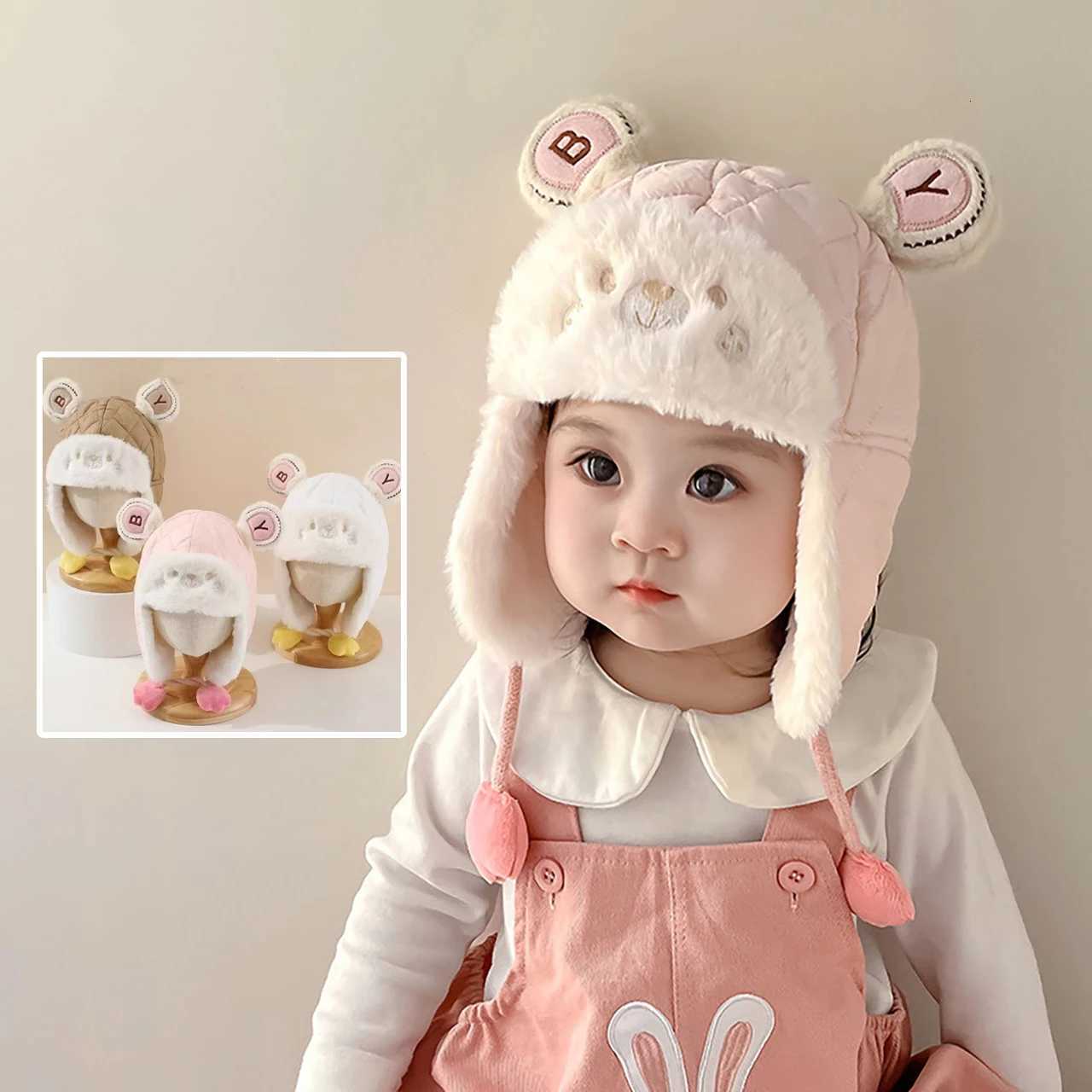 Winter Baby Ear Protection Hat Cute Cartoon Toddler Plush Earmuffs Cap Thick Warm Kids Headgear Bonnet 624Month Boy Girl Beanie251028