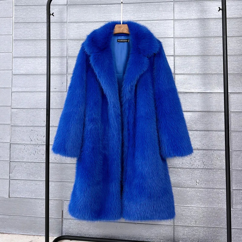 Fur Faux Fur Coat Feminine Elegance 2025 Winter Womens Fur Coat Fashion Temperament Lapel Solid Color Women Fur Coat H193 251029