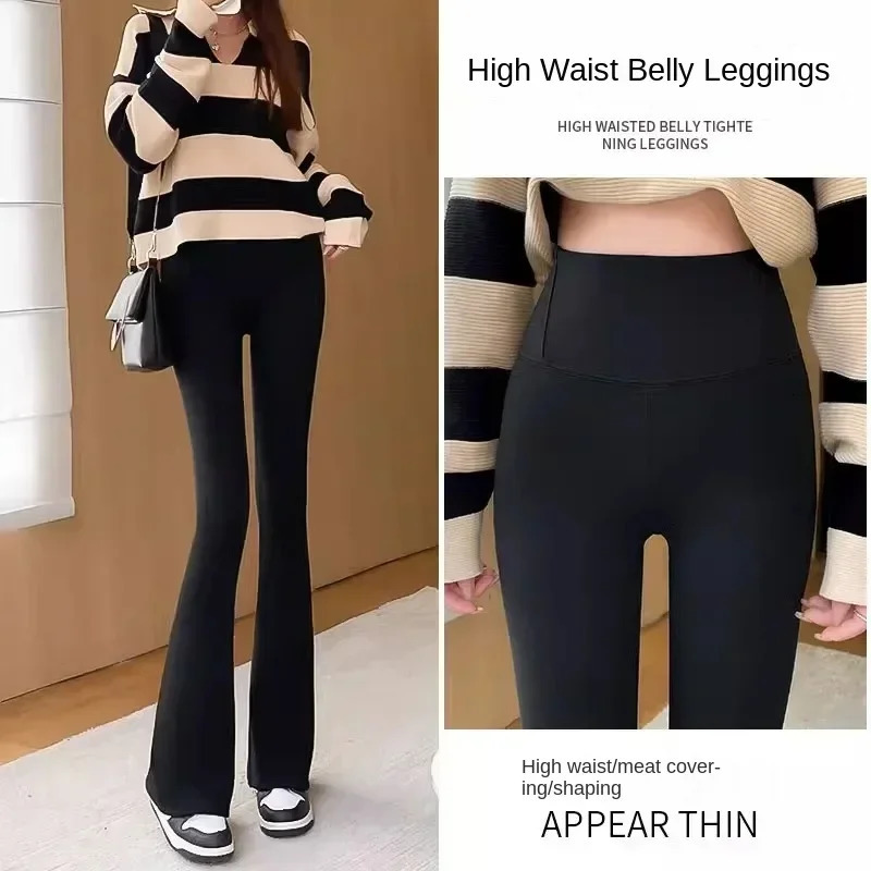Leggings Women Gothic Sexy Girl Womens Clothing Seamless Bellbottomed Pants Y2k Shark Winter High Street 251029