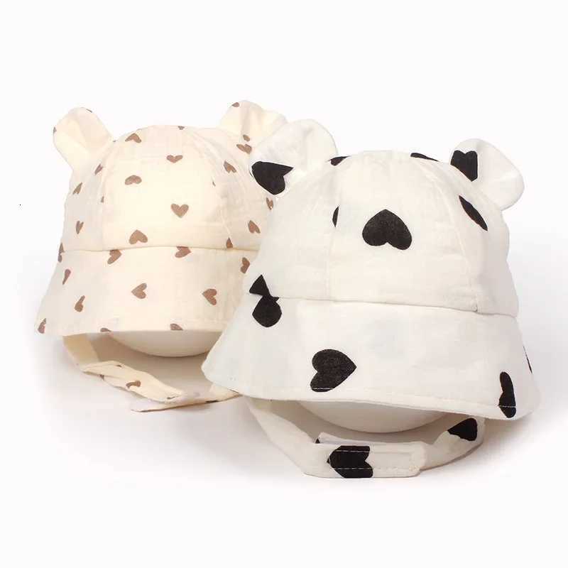 Baby Summer Sun Hat Cartoon Bear Infant Fisherman Cap Toddler Panama Basin Caps Large Brim Visors Outdoor Sunscreen Bonnet 251028