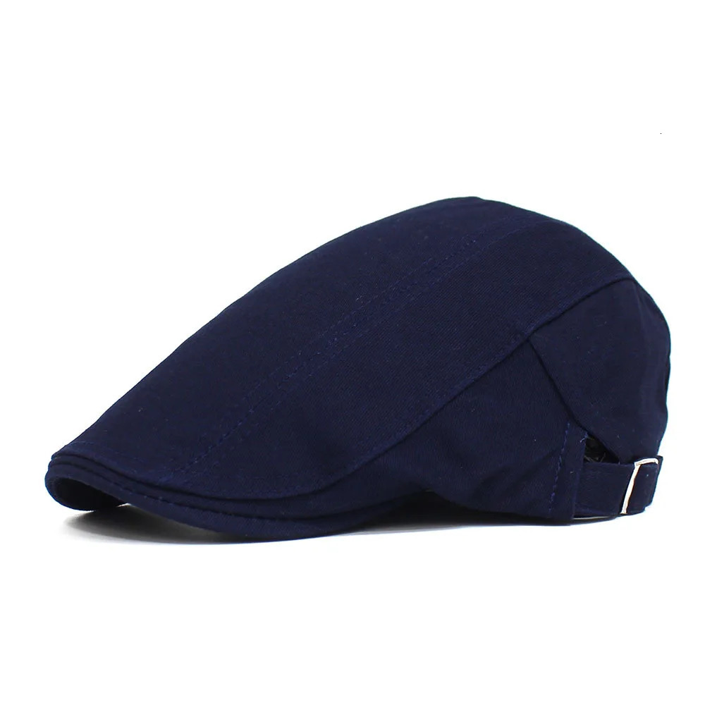 Solid color cotton front cap mens casual cap classic beret 251029
