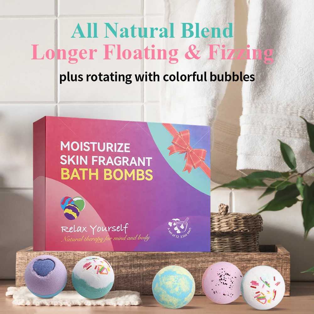 Bath Bombs Gift Set 12Pack Handmade Natural Organic Ingredients Spa Relaxing Gifts for Women Men Aromatherapy Bubble Bat L251029
