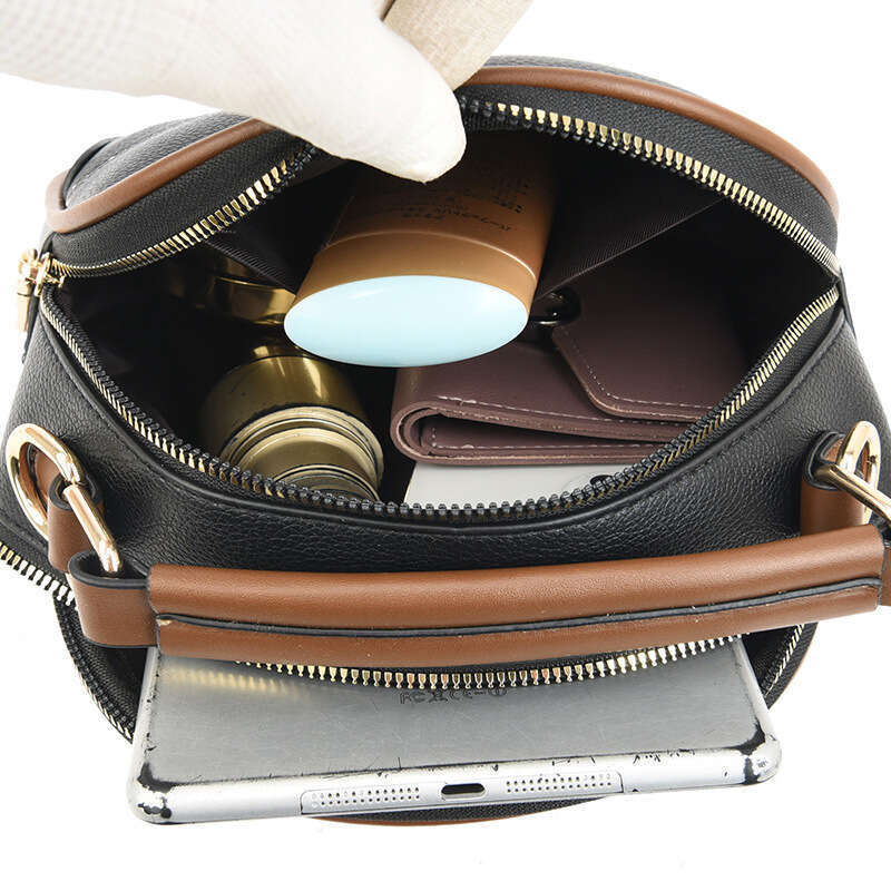 2025 New High-End Embroidered Crossbody Shoulder Women's Versatile Commuter Soft Leather Handbag Small Round Bag handbag for womens fashion bag