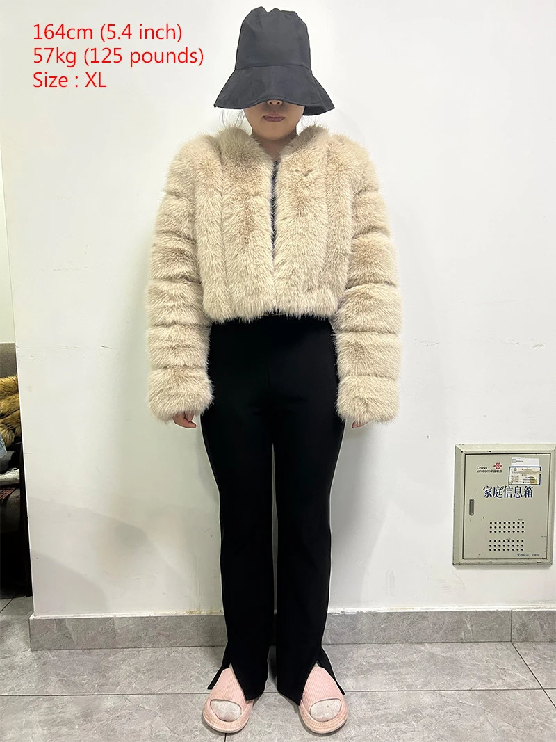 Faux Fox Fur Coat VNeck Winter Woman Long Sleeve Warm Winter Coat Women Fashion Fur Jacket Teddy Chic Outwear 251029