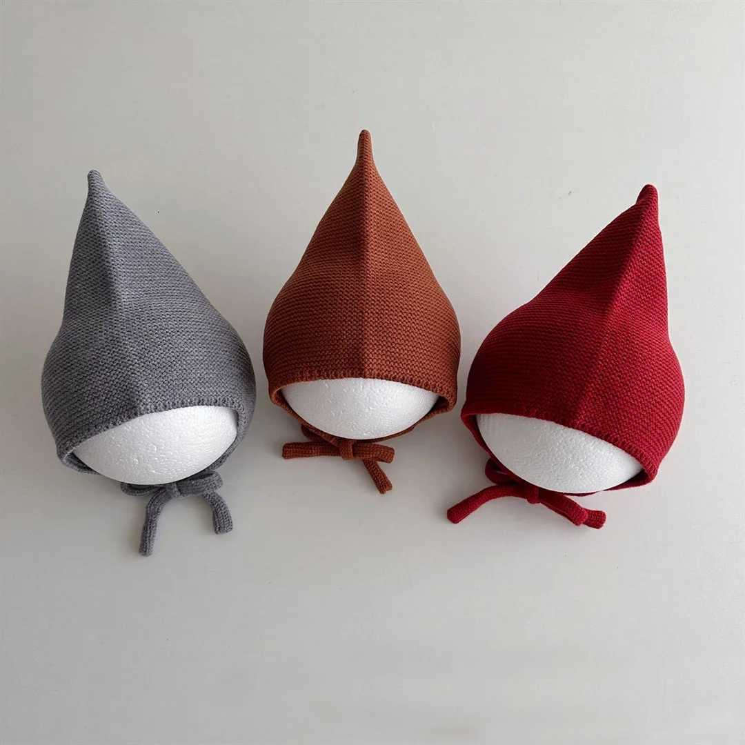 Winter Baby Knit Hat Cute Solid Color Infant Beanie Cap Thick Warm Woolen Lacing Bonnet Kids Christmas Caps251028