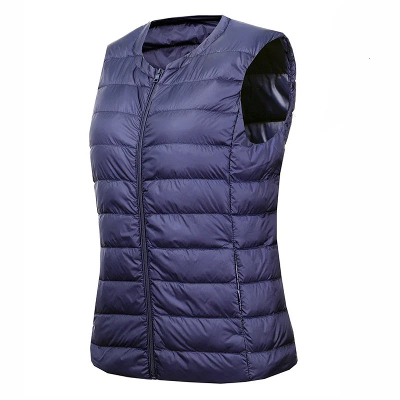 Lightweight White Duck Down Womens Vest Autumn and Winter Collarless Down Tank Top Womens Short Tank Top Plus Size 8XL 251029