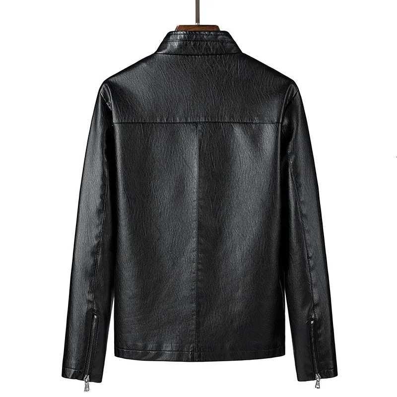 2025 new autumn Korean version standup collar PU mens leather jacket fashion leather jacket locomotive trend large size mensT251029
