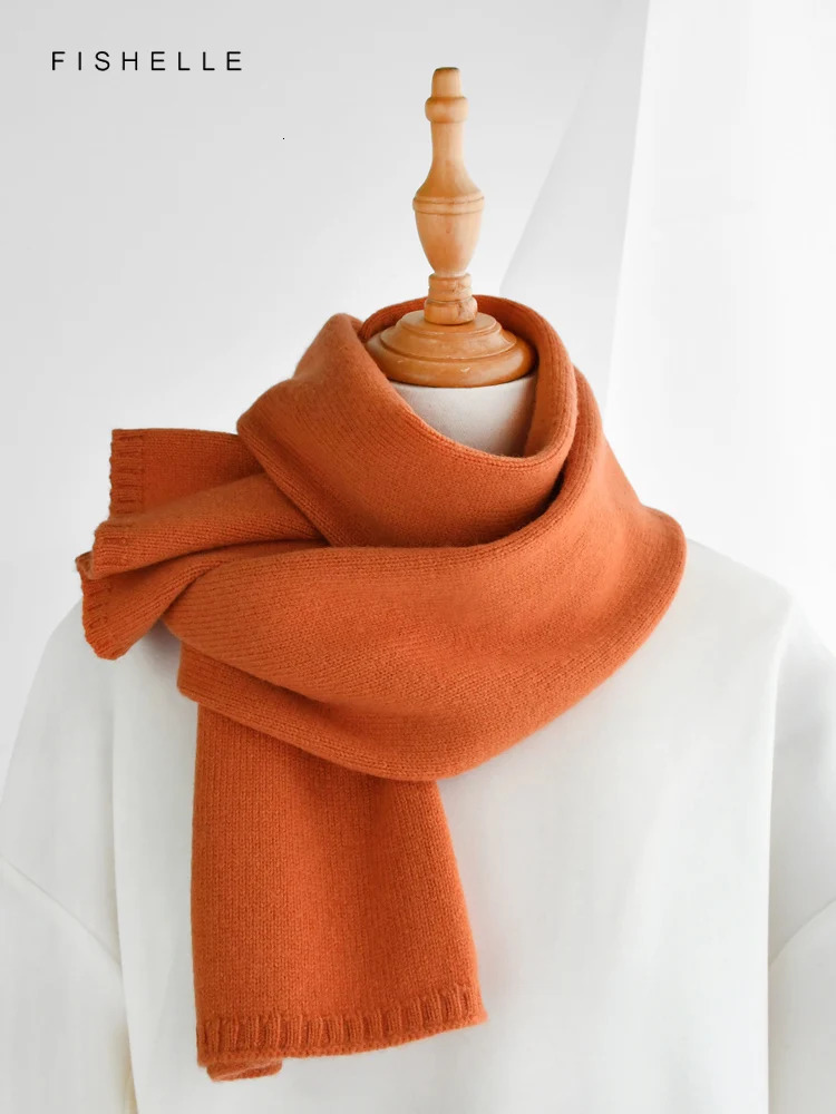 Fresh green wool small scarf women autumn winter warm knitted solid color scarves kids adults christmas year gifts 251029