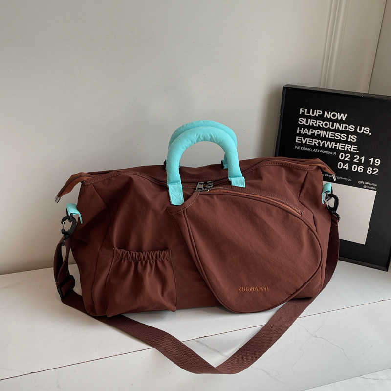 New Badminton Bag Outdoor Sports Racket Bag Single Shoulder Crossbody Bag Unisex Large Capacity Dry Wet Separation Gym Bag