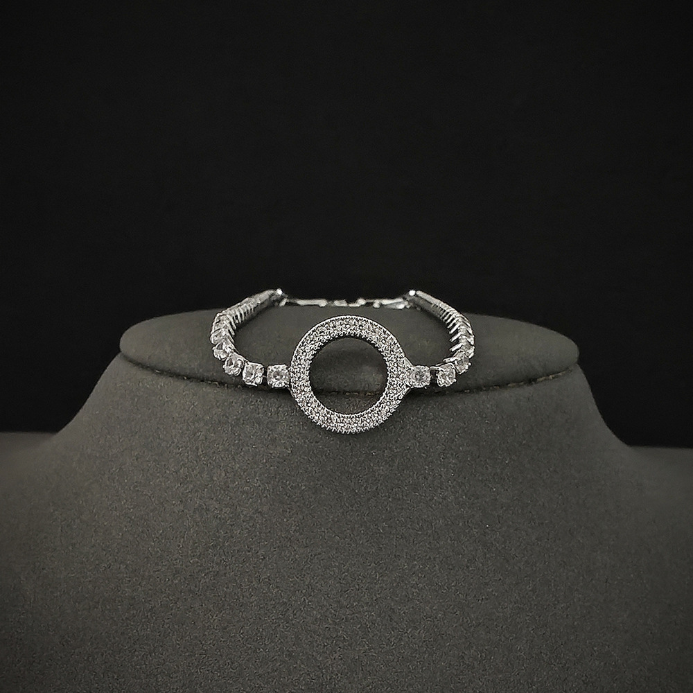 Moon Geometric Companion Fashion Simple Design Full Dia Niche New Trendy Round Bracelet for Women