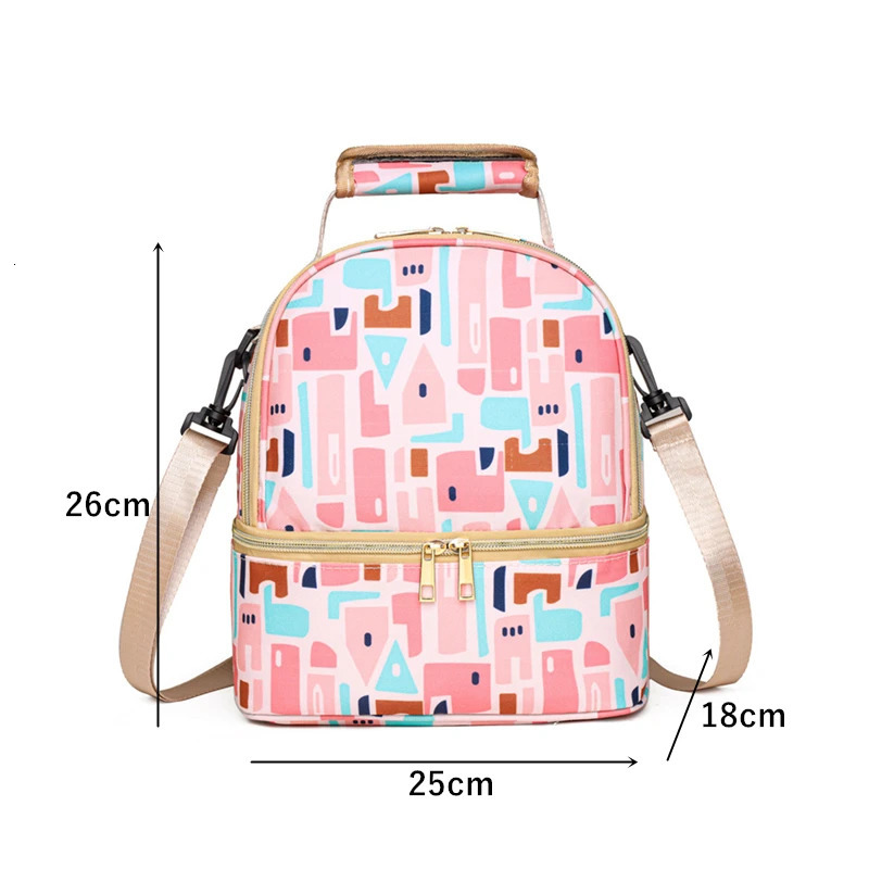 Insulation Double Layer Backpack Travel Picnic Portable Food Handbag Mommy Nursing Bag Thermal Cooler Lunch Bag for Women 251029
