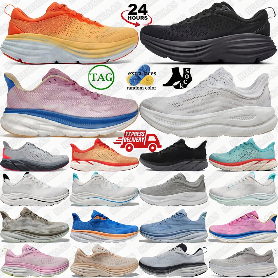 clifton 9 one designer shoes sneakers sneaker bondi 8 mens Harbor Triple Black White Mist Olive Sand Sport men women shoe trainersWTRq#