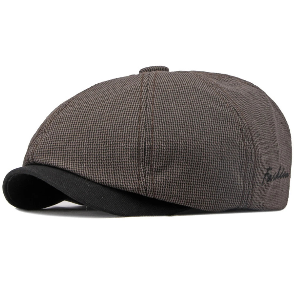 HT4168 Berets Spring Summer Caps for Men Women Artist Painter Octagonal Beret Hat Flat Cap Male Female Plaid 251013