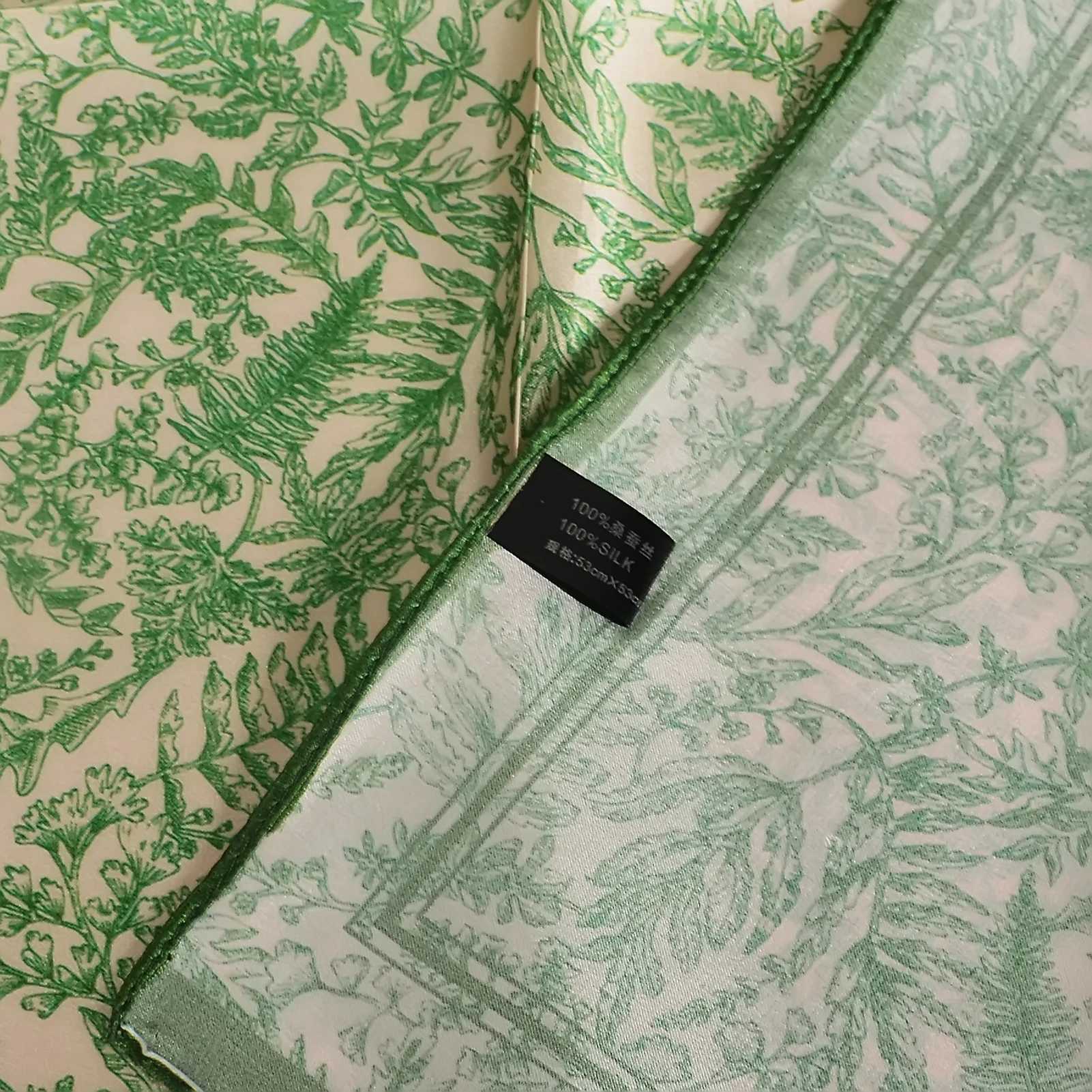 BYSIFA Light Green Women Fashion Luxury 100 Natural Silk Scarf Small Square Scarves Printed Elegant Ladies Hair AccessoriesW251029