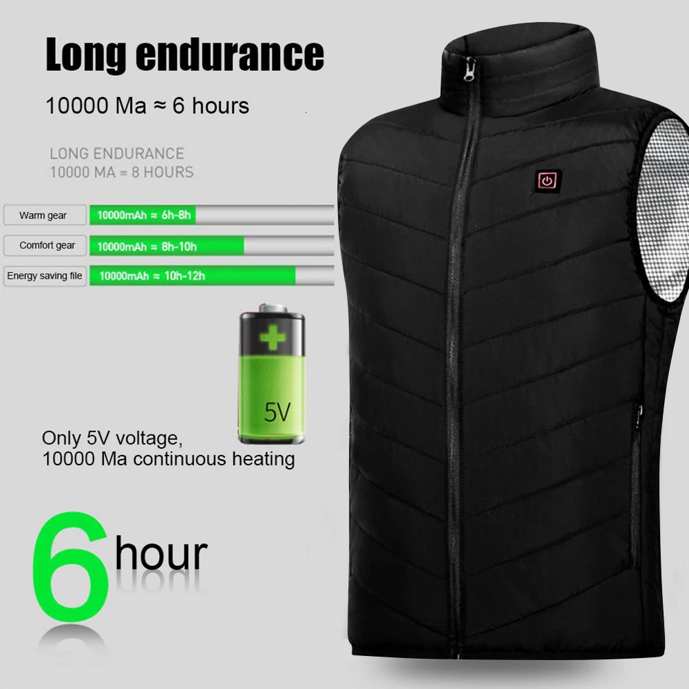 9 Heated Vest Zones Electric Heated Jackets Men Women Sportswear Heated Coat Graphene Heat Coat USB Heating Jacket For Camping 251028