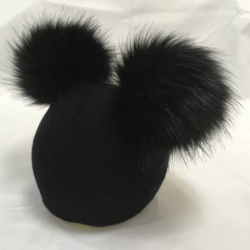 Baby Pompom Hat Winter Warmer Caps Knitted Beanie Fur Pom Gorro bebe Boys Girls Kids Photography Props Cap 1pc251028