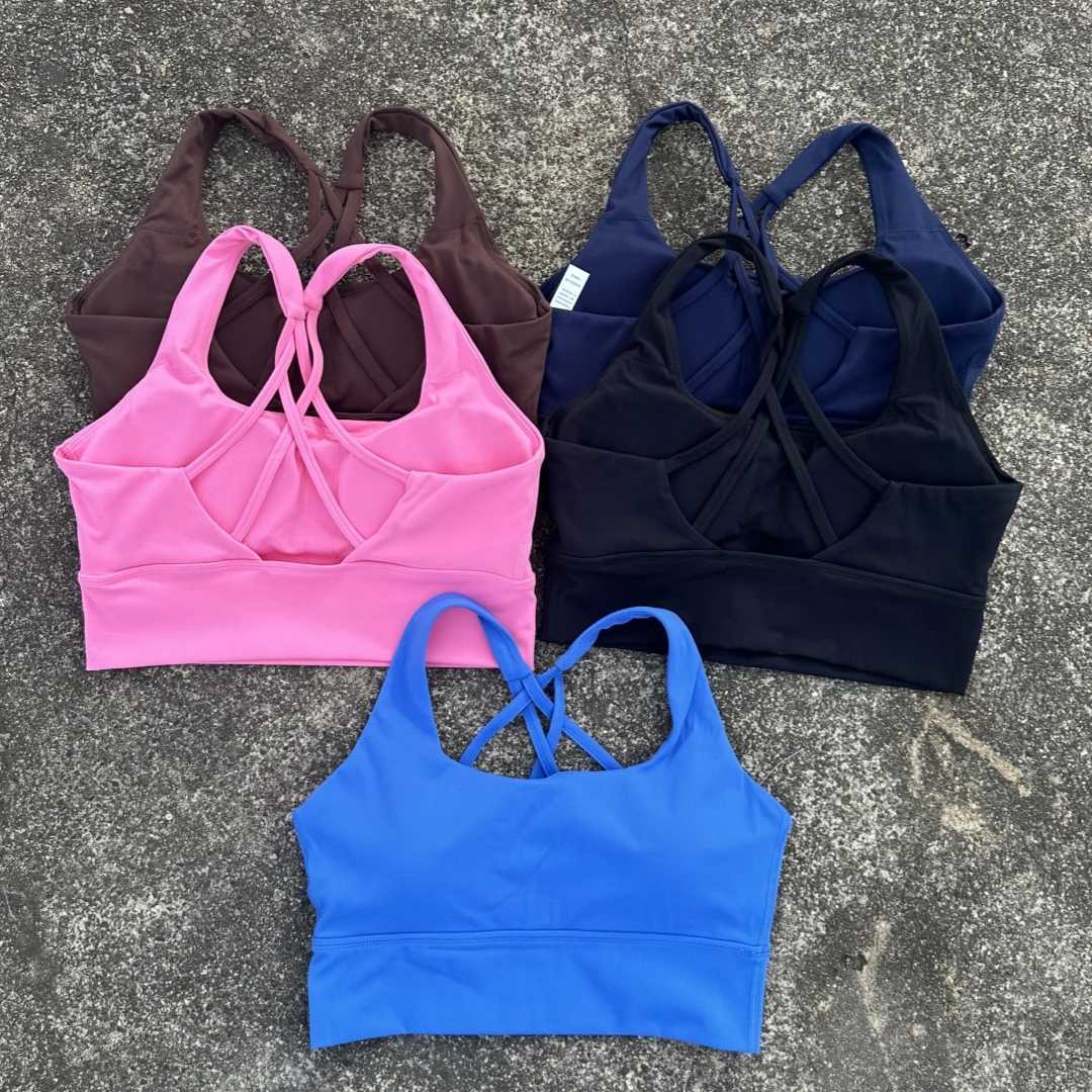 Solid Color Soft Tight Gym Yoga Underwear high strength shockproof Women Cross Back Fitness Bra Sport Top Comprehensive ButterXJ251029