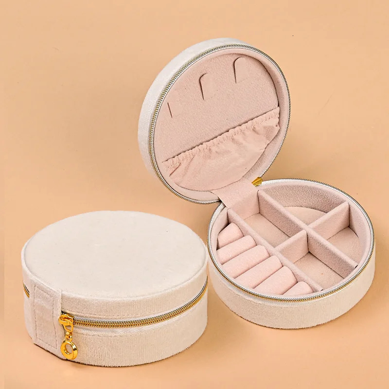 Ins Round Mini Ring Box Travel Portable Small Jewelry Gift Packaging and Storage Organizer 251013