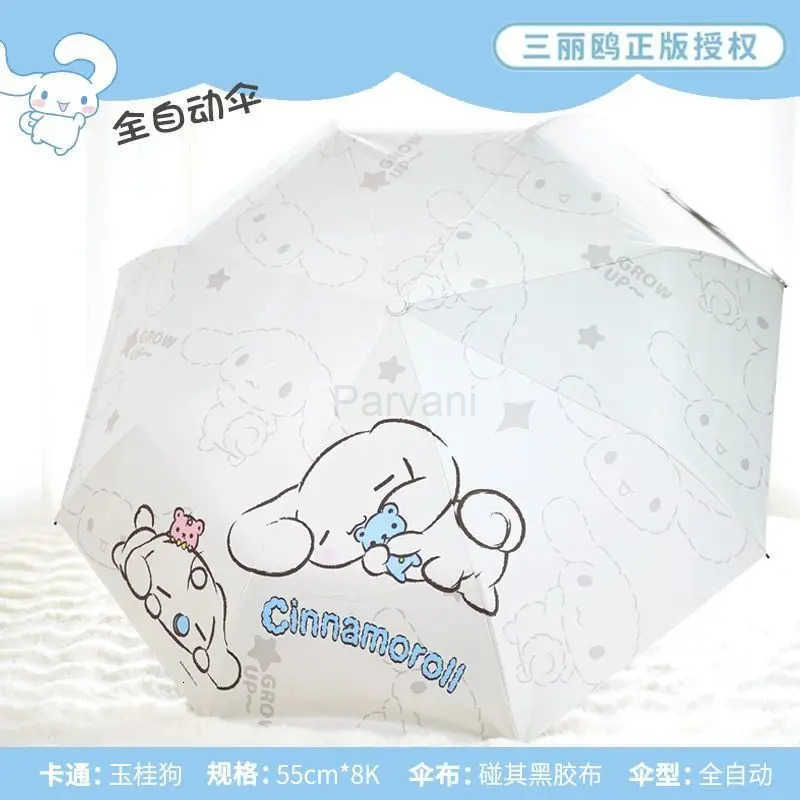 Sanrio Kawaii Sanrio Hello Kitty Umbrella Automatic Folding Umbrella Ins Good Looks Girl Sun Umbrella Sun Protection Sunshade Portable L251029