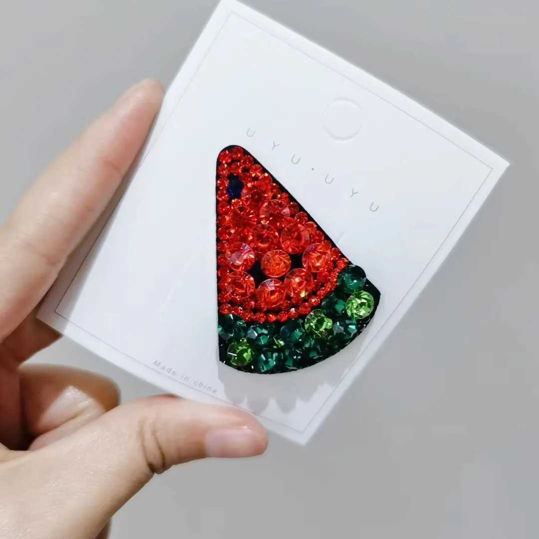Super Flash Crystal Watermelon Hair Clips for Girl Gift Light Luxury Hair Jewelry Accessories For Women Trendy BB Clip W251028