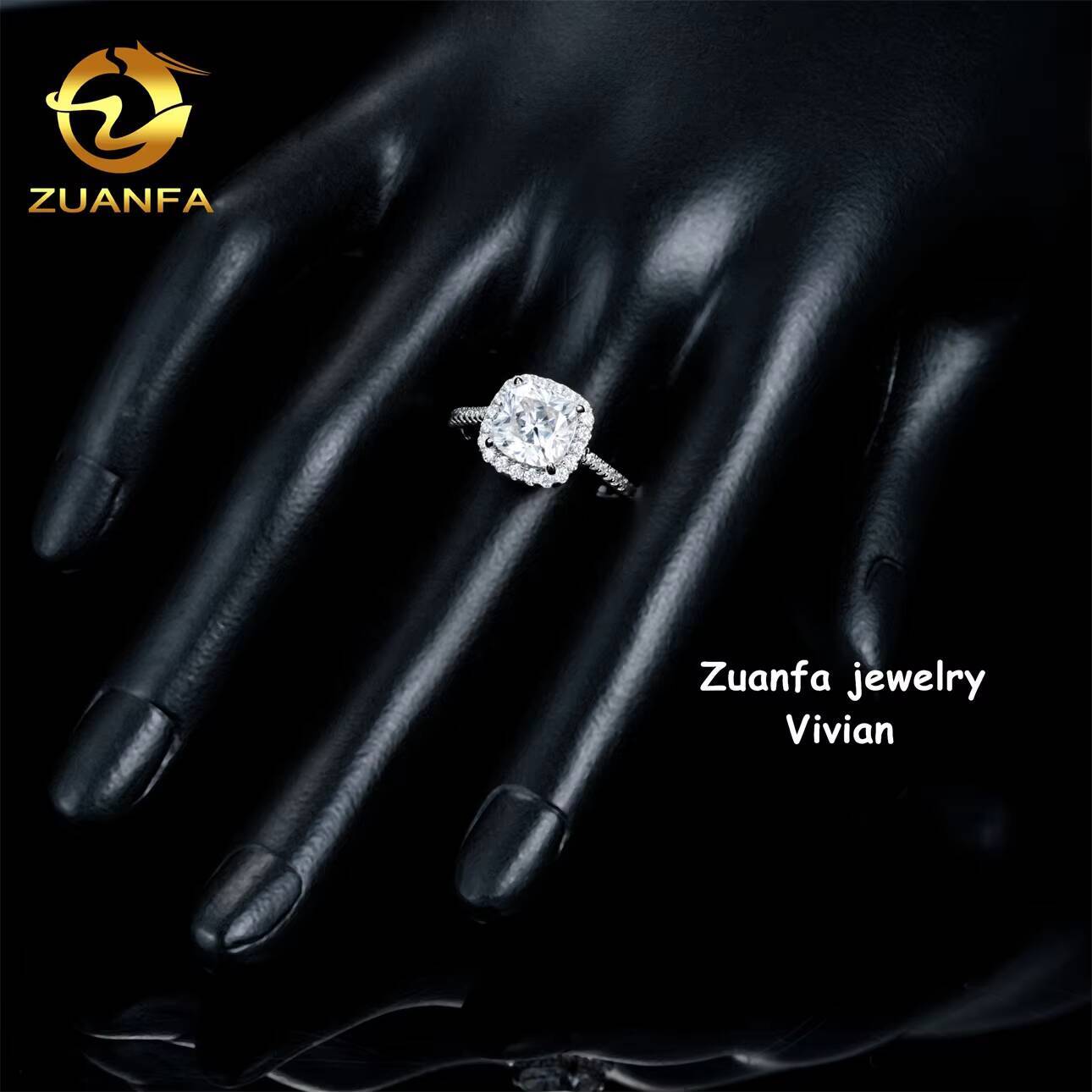 Sterling Silver 925 VVS Moissanite Diamond Fine Jewelry Luxury Iced Out Iced Out Women Moissanite Wedding Rings