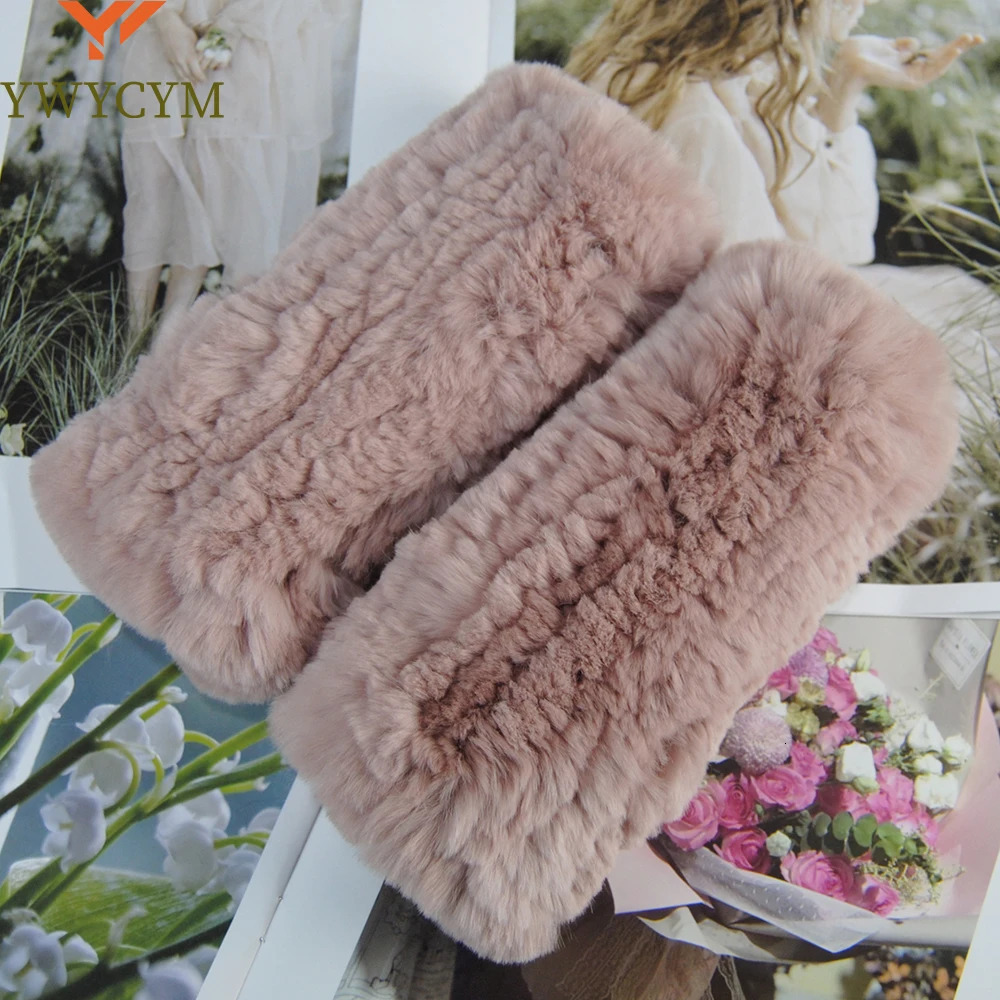 Winter Real Fur Golve Women Outdoor Warm 100 Real Rex Rabbit Fur Gloves Knit Thick Natural Soft Rex Rabbit Fur Mittens 251029