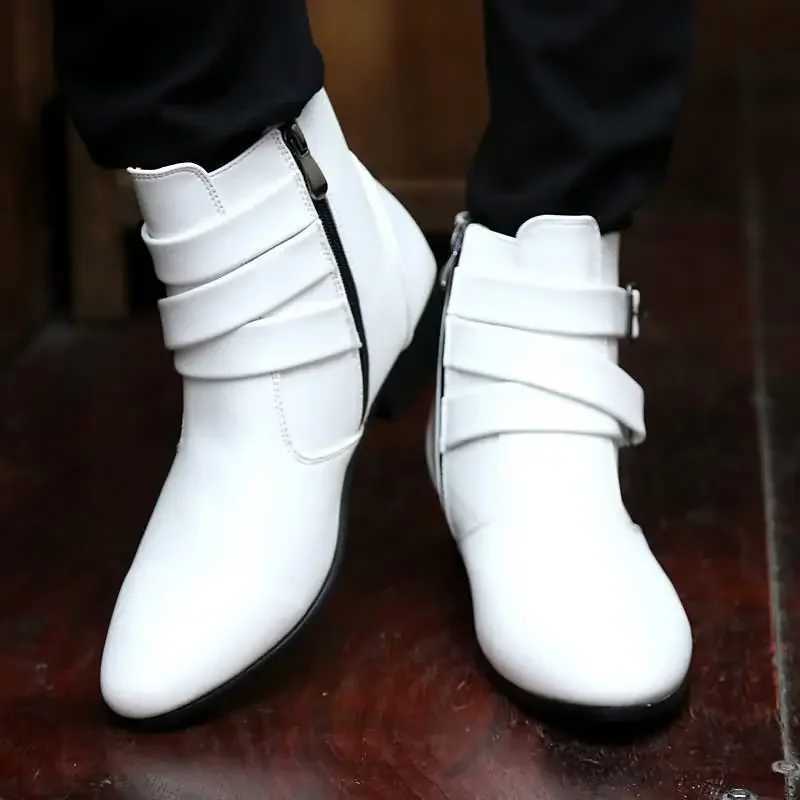 Mens Leather Boots Fashion Designer Pointed Toe Chelsea Boots Business Casual Boots for Men Motorcycle Ankle Boot Botas Hombre Z251029