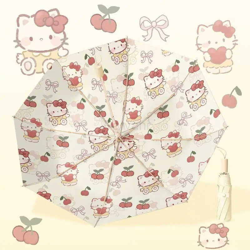 Sanrio New Miniso 16K Plus Size Umbrella Hellokitty Kawaii Anime Uv Protection Rain Dual Purpose Folding Umbrella Girl Surprise Gift L251029
