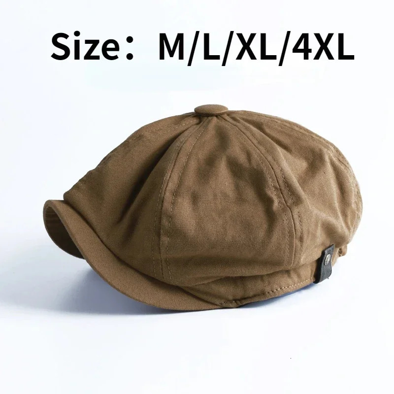 Man Vintage British Big Size Octagonal Hat Spring Summer Cotton sboy Cap Women Men Fashion Painter Berets Cap 251029