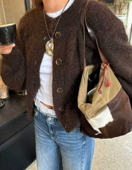 Womens Short Cardigan Autumn And Winter Round Neck Solid Color Stretch Round Neck Elegant Sweater Women Fashionable Casual TopT251028