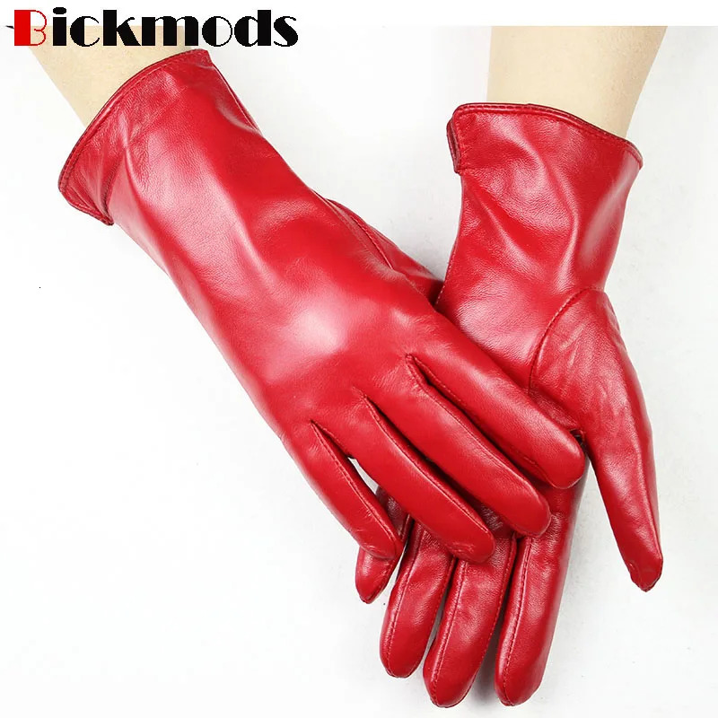 Color Sheepskin Gloves Womens Genuine Leather Fashion Straight Wool Lining Spring and Autumn Warm Outdoor Travel Driving 251013