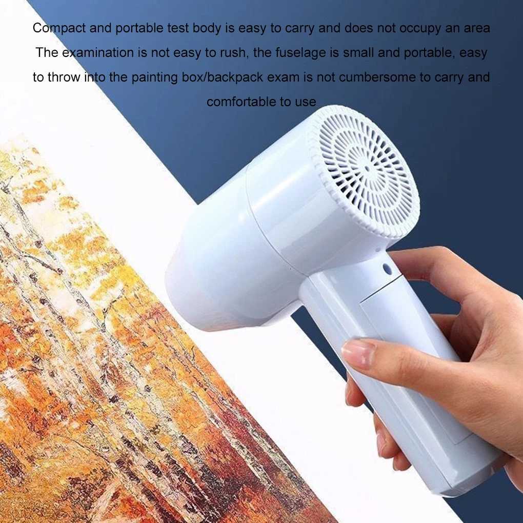 Watercolor painting Air Blower Hair Dryer Low Noise Portable Wireless Handheld Mini Fan USB Charging W251029