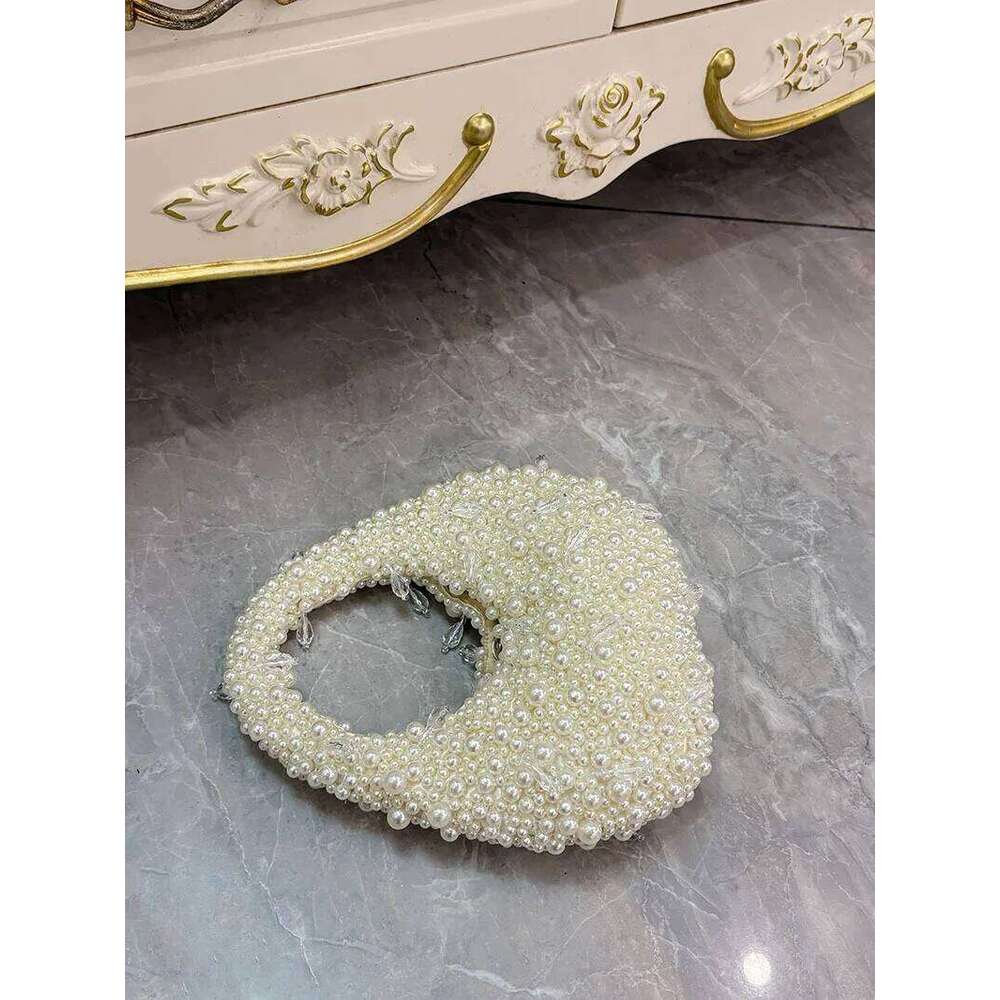 Designer Bags High Quality Pearl Beaded Handmade Women Handbag Fashion Evening Wedding Party Clutch Purse Beads Beading Woven Shoulder Bag Luxury Bag