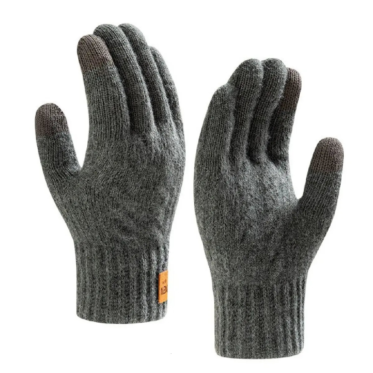 Fleece Lined Fashion Warm Women Men Black Cable Knitted Winter Touch Screen Gloves 251029